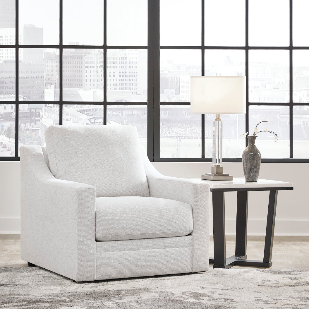 Fauteuil en tissu texturé blanc - Maitelynn
