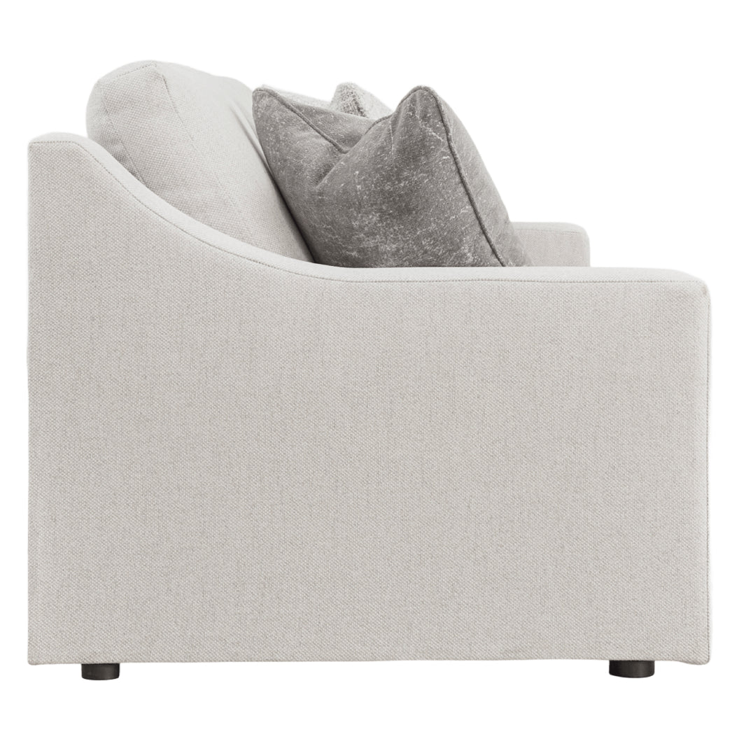 Sofa en tissu texturé blanc avec coussins - Maitelynn