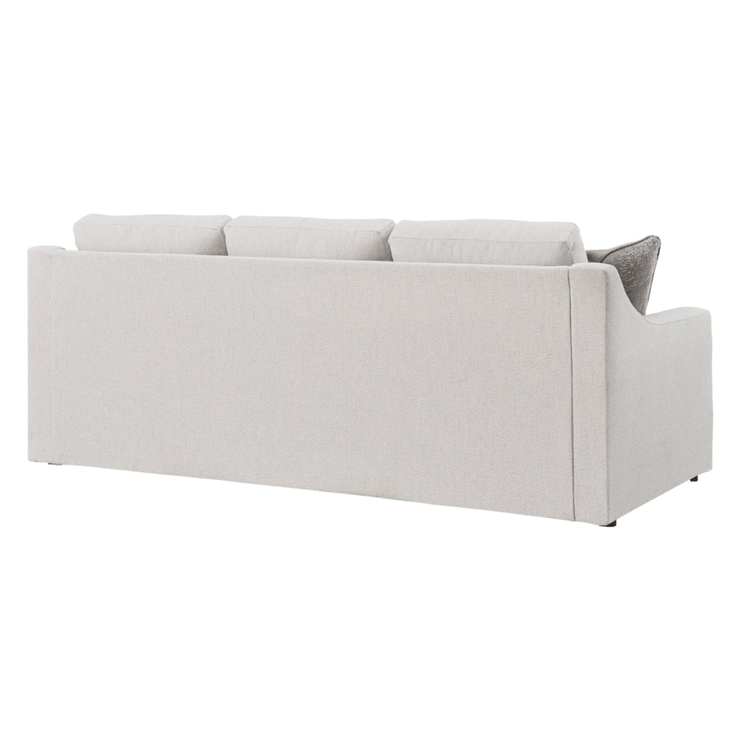 Sofa en tissu texturé blanc avec coussins - Maitelynn
