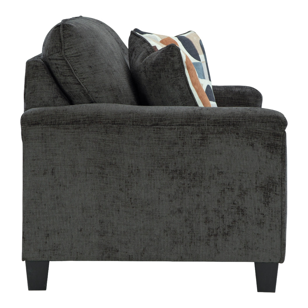 Causeuse en tissu noir avec coussins - Erinslane