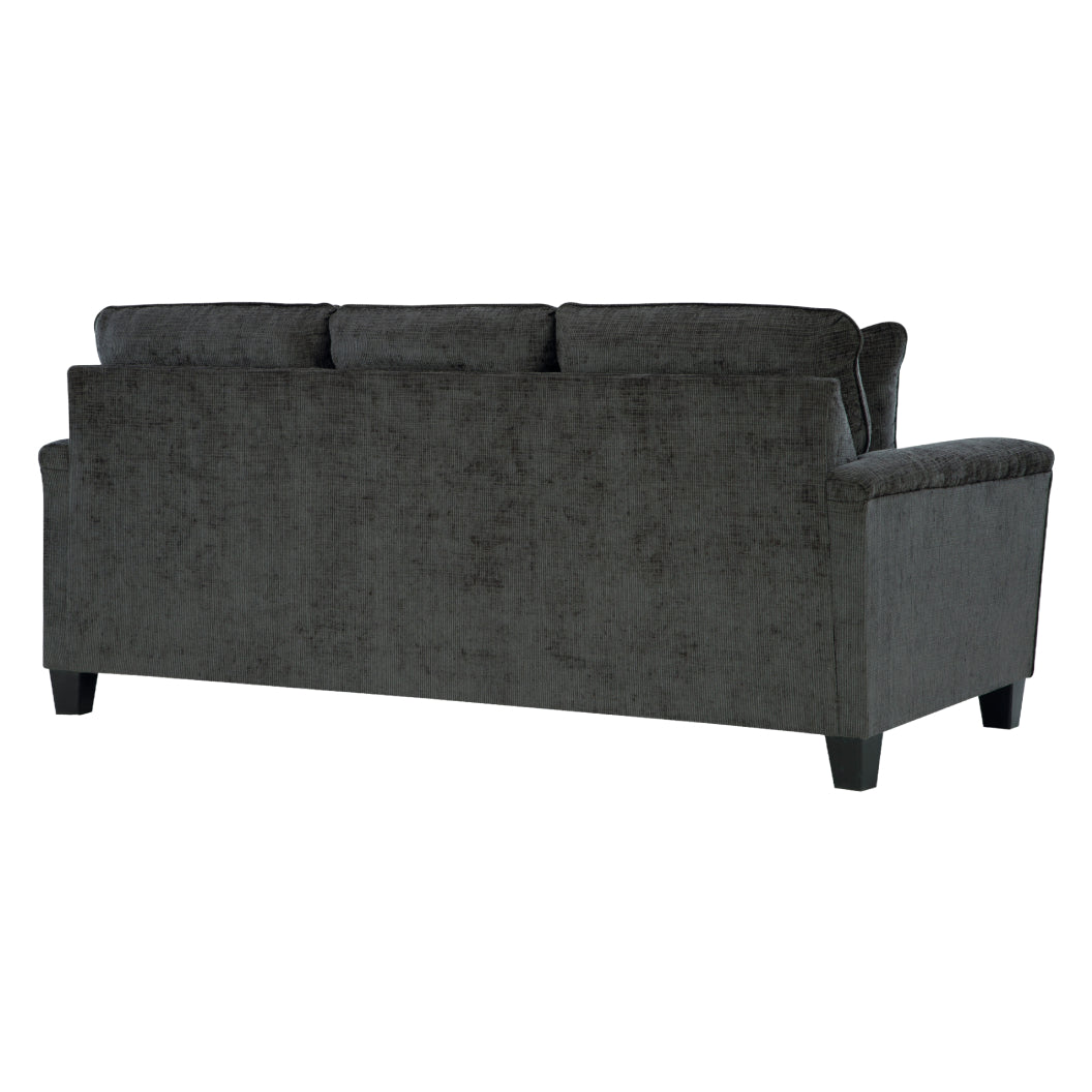 Sofa en tissu noir avec coussins - Erinslane