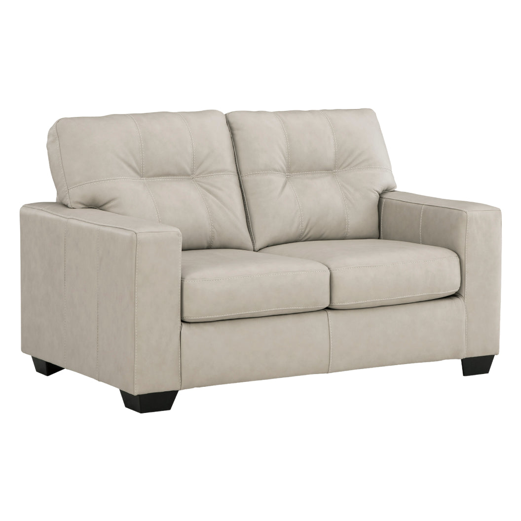 Causeuse stationnaire en cuir beige pâle - Santorine