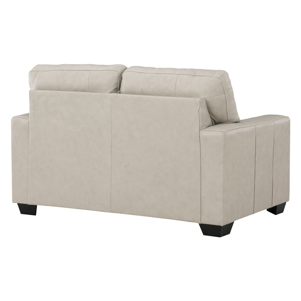 Causeuse stationnaire en cuir beige pâle - Santorine
