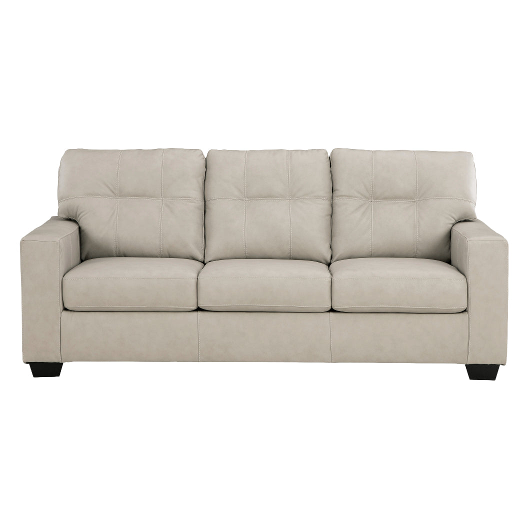 Sofa stationnaire en cuir beige pâle - Santorine