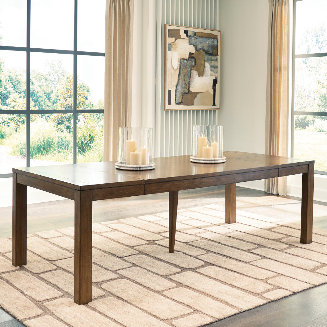 Table de salle à manger extensible en bois/placage d'eucalyptus brun - Baskinger