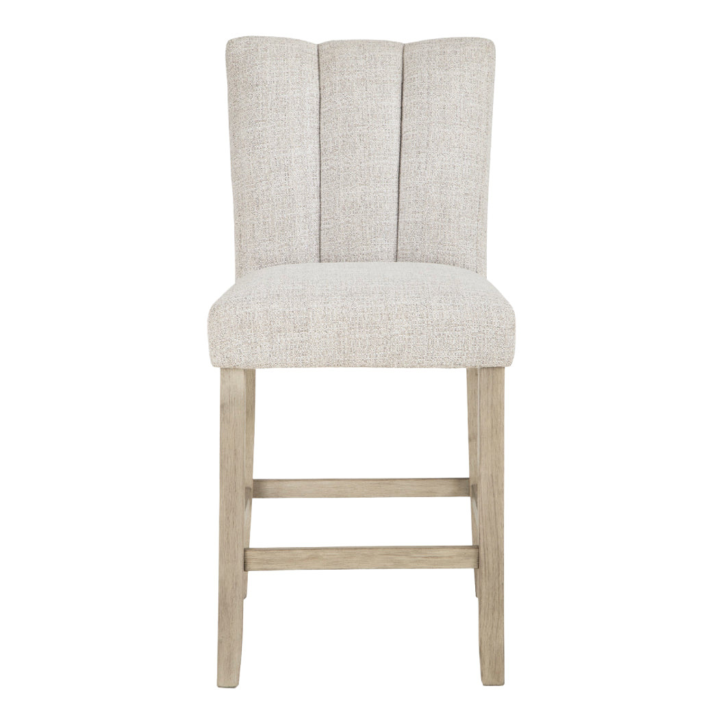 Ensemble de 2 tabourets de bar rembourrés en tissu gris pâle - Larawyn