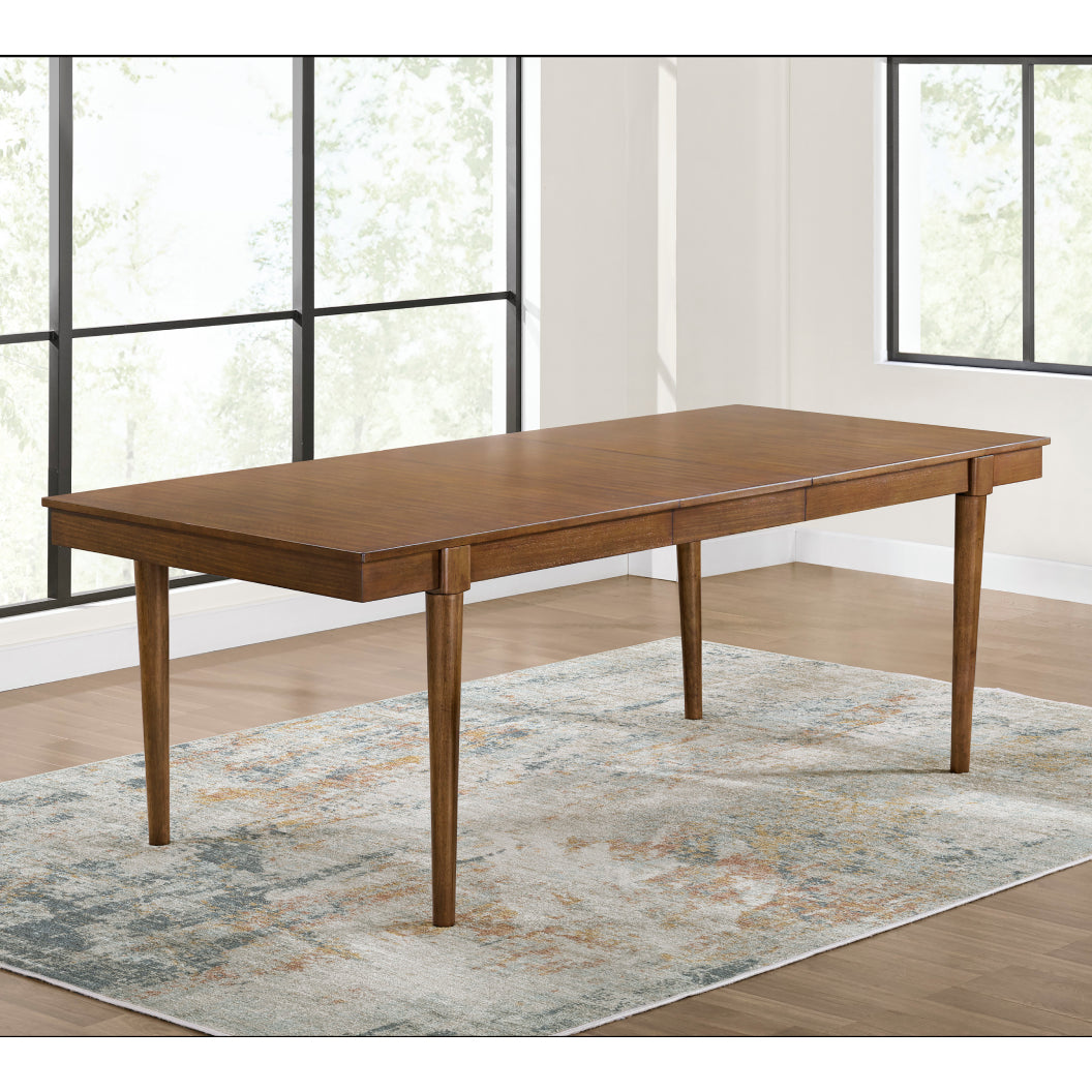 Table de salle à manger extensible en bois/placage de manguier brun - Lyncott