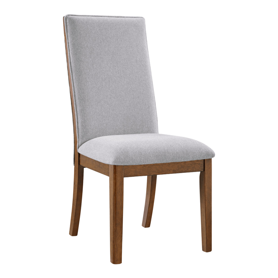 Ensemble de 2 chaises de salle à manger rembourrées en tissu gris - Lyncott