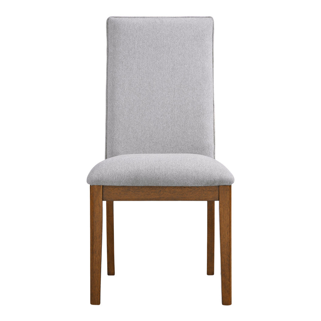 Ensemble de 2 chaises de salle à manger rembourrées en tissu gris - Lyncott