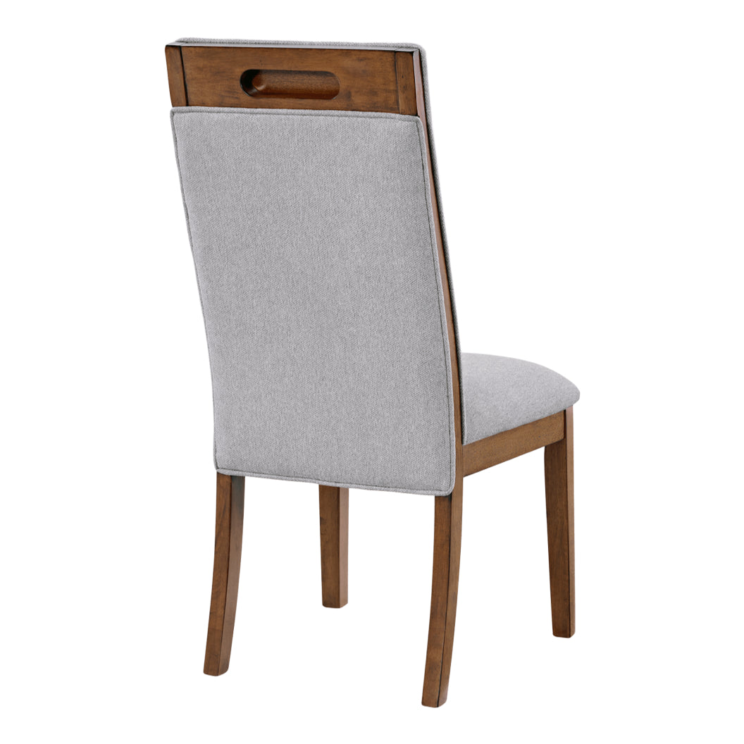 Ensemble de 2 chaises de salle à manger rembourrées en tissu gris - Lyncott