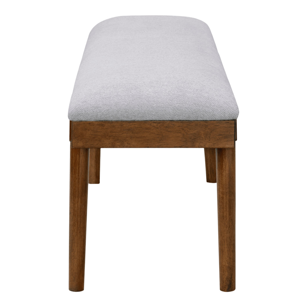 Banc de salle à manger rembourré en tissu gris - Lyncott