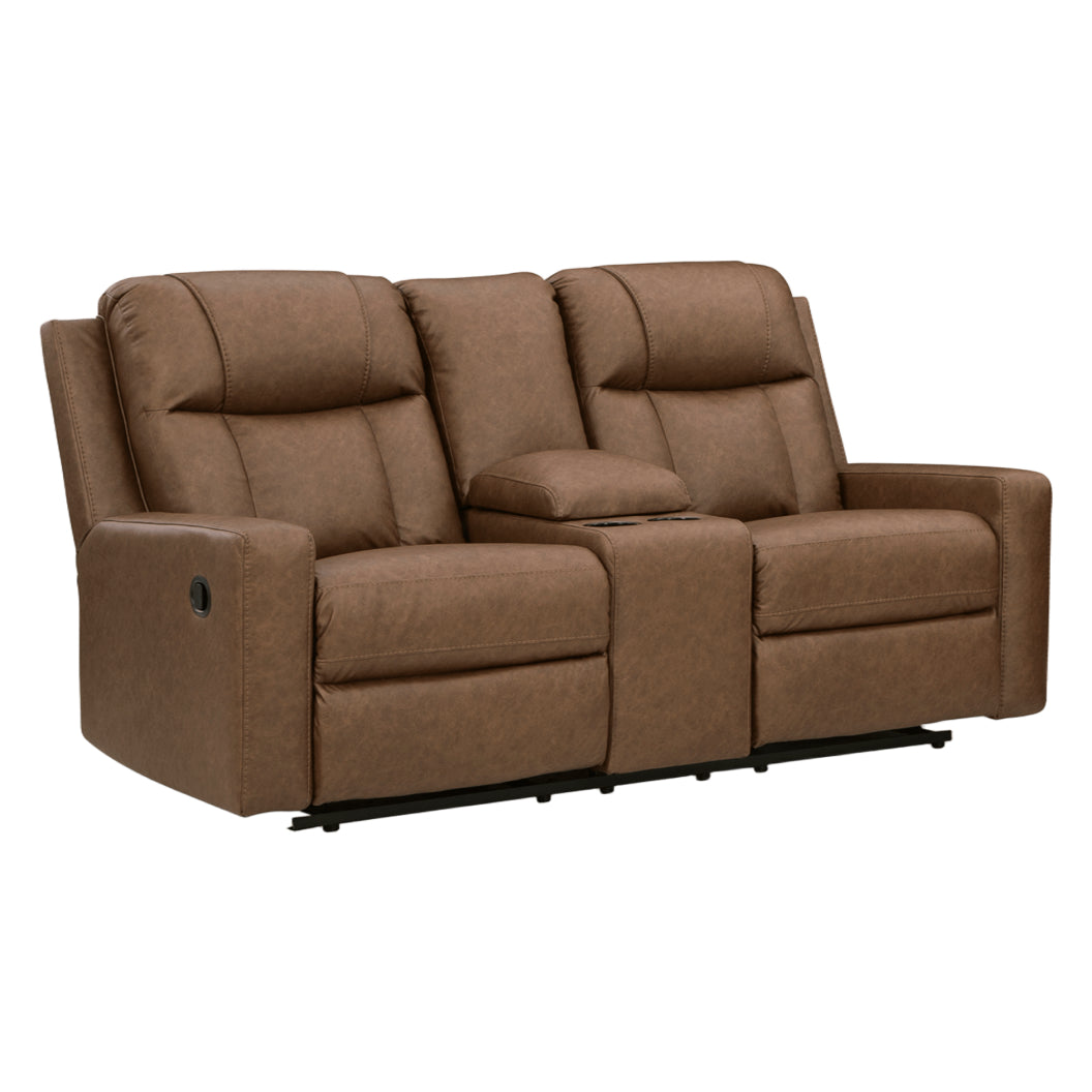 Causeuse inclinable aspect cuir avec console - Mackmenville