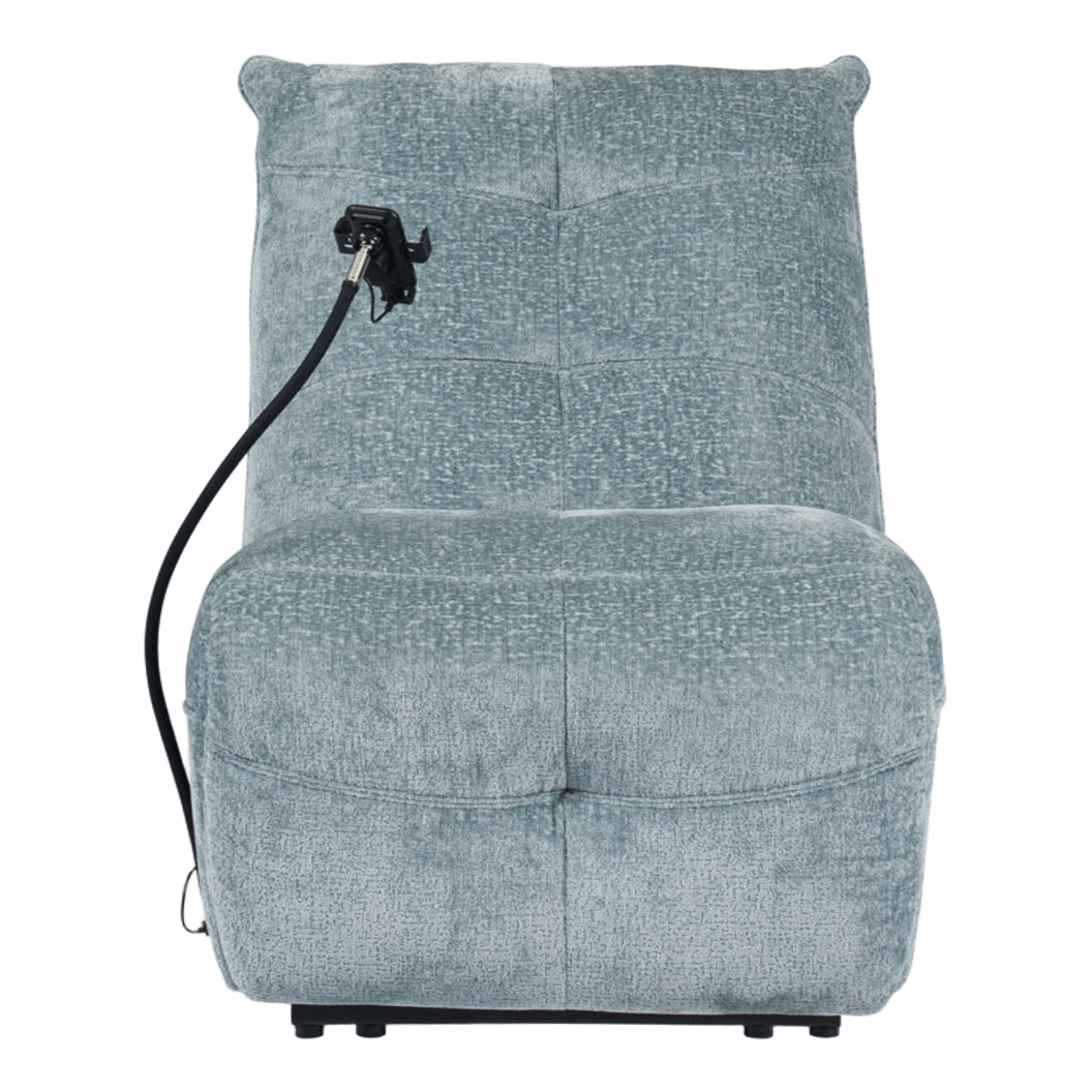 Fauteuil motorisé en tissu avec support flexible pour téléphone et chargeur sans fil - Burlyton
