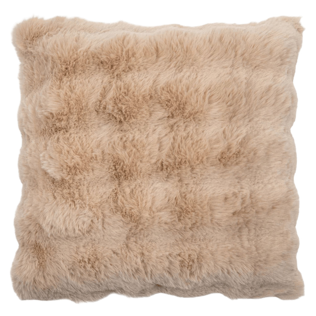 Coussin 18 x 18 po en fausse fourrure - Nuage