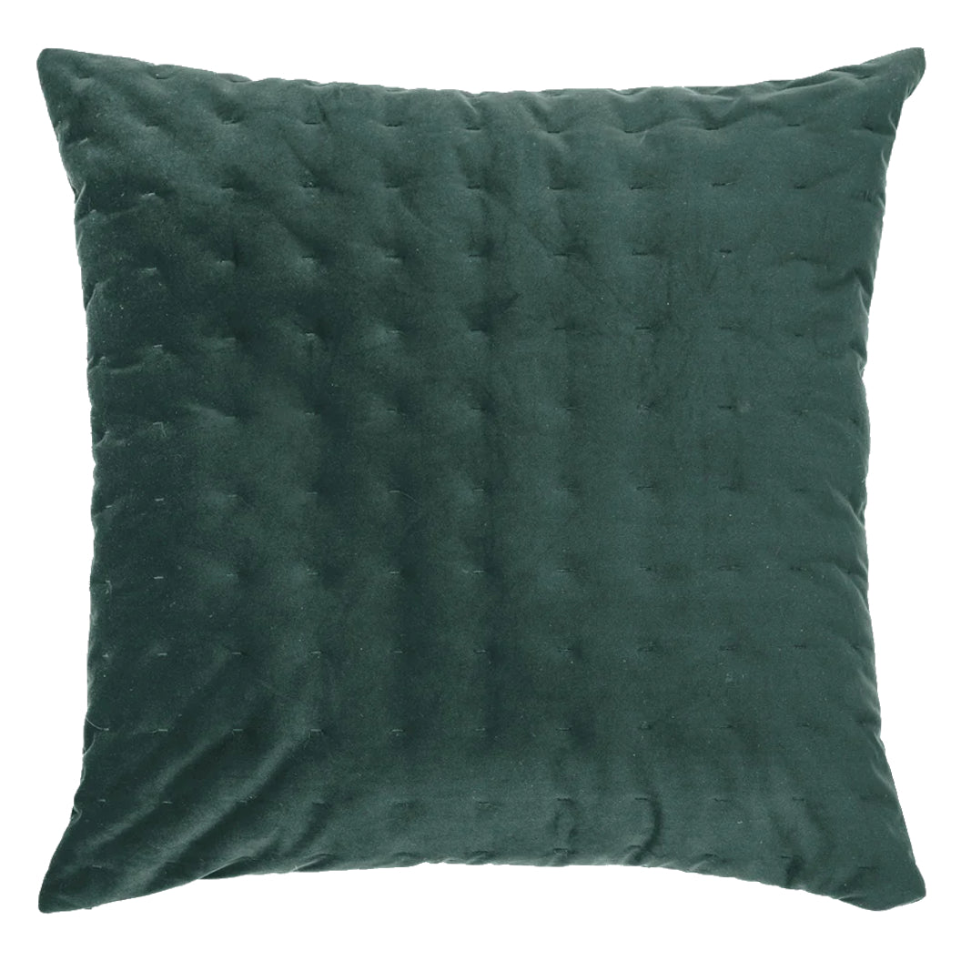 Coussin européen 25 x 25 po en velours vert foncé - Riad