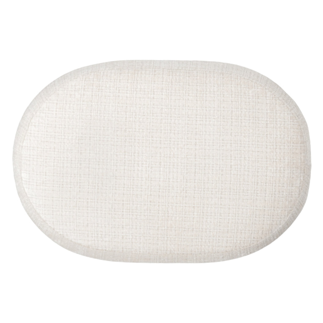 Ottoman en tissu blanc bouclé - Loft