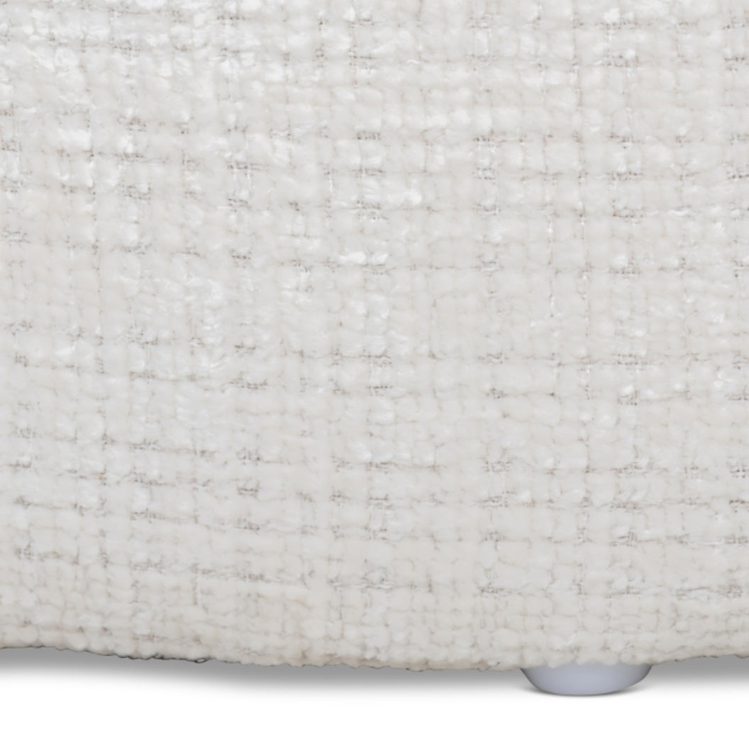 Ottoman en tissu blanc bouclé - Loft