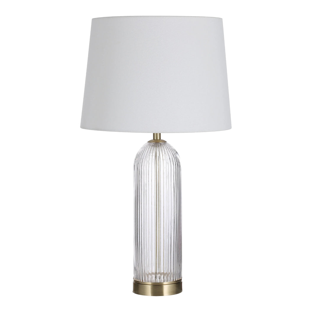 Ensemble de 2 lampes de table en verre avec accents en laiton 25 po - Ocala