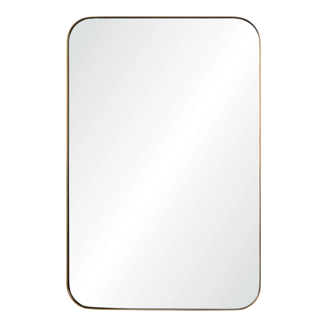 Miroir avec un cadre en fer bronze plaqué 24 x 36 po - Edwin