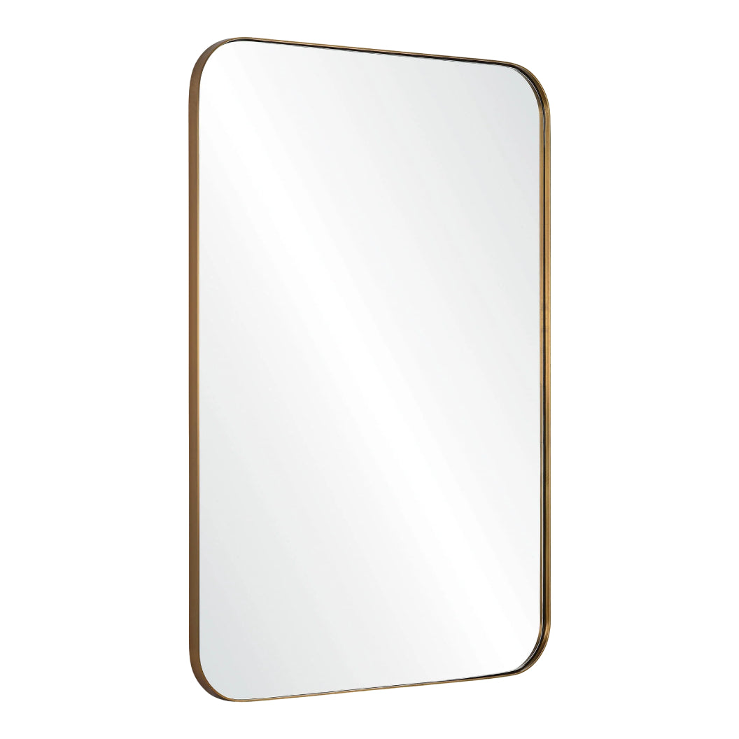 Miroir avec un cadre en fer bronze plaqué 24 x 36 po - Edwin