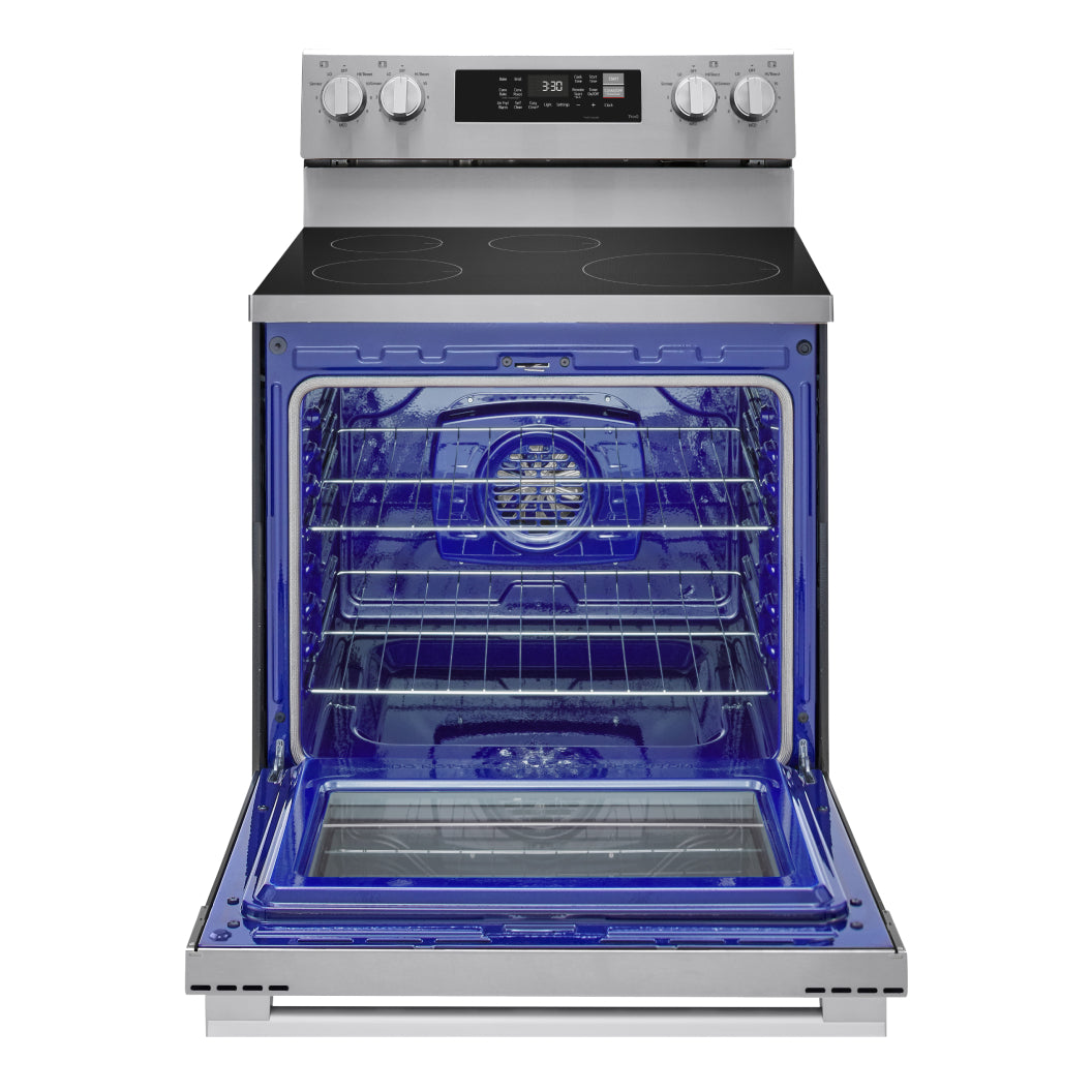 Cuisinière à induction 30 po, 6,3 pi³ Inox avec convection Probake, Air Fry et Wi-Fi