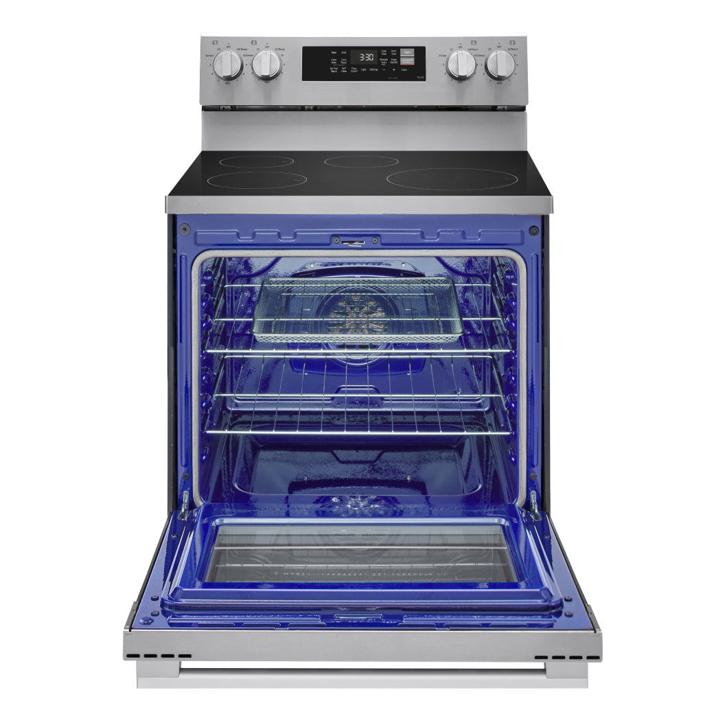 Cuisinière à induction 30 po, 6,3 pi³ Inox avec convection Probake, Air Fry et Wi-Fi