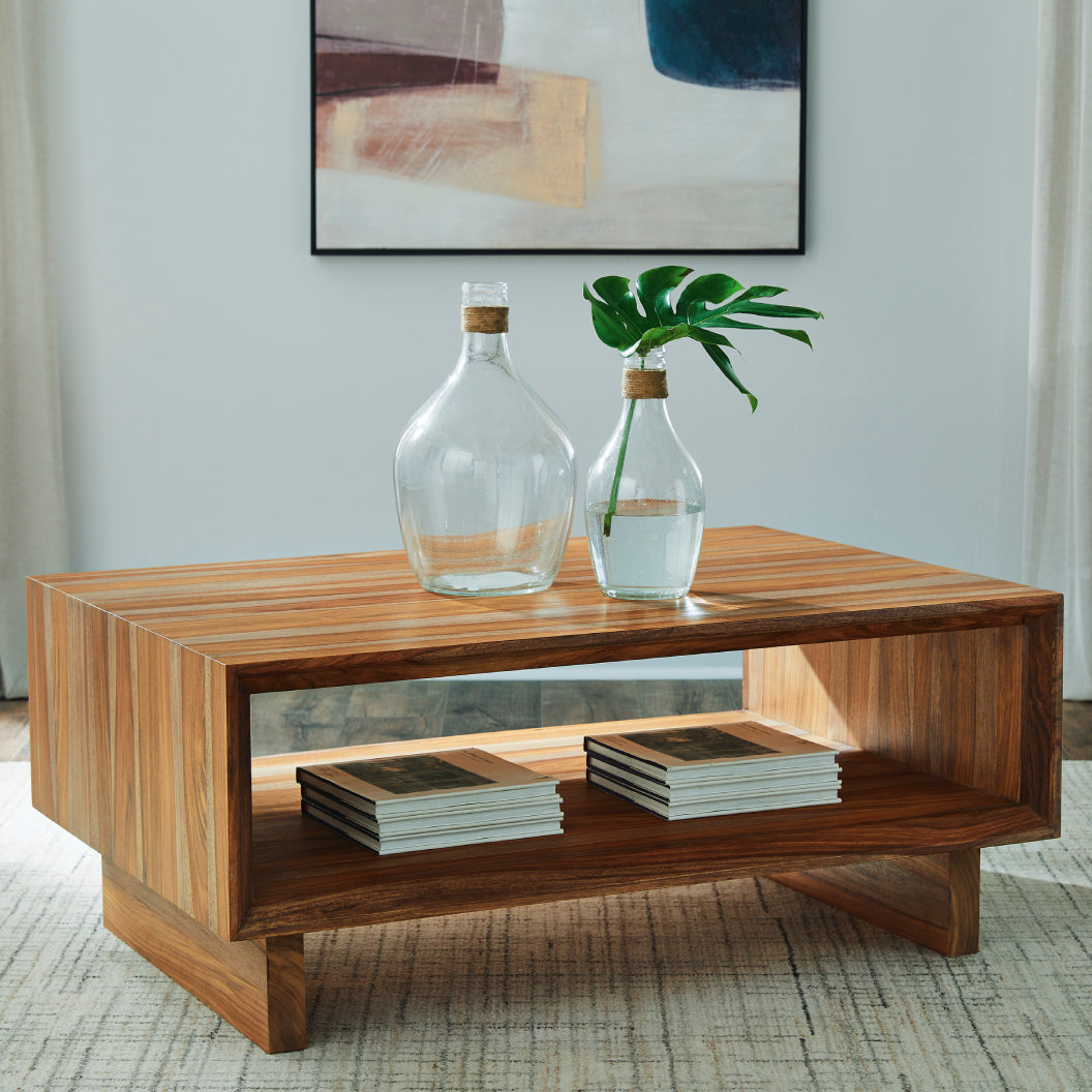 Table basse en bois/MDF brun naturel - Dressonni