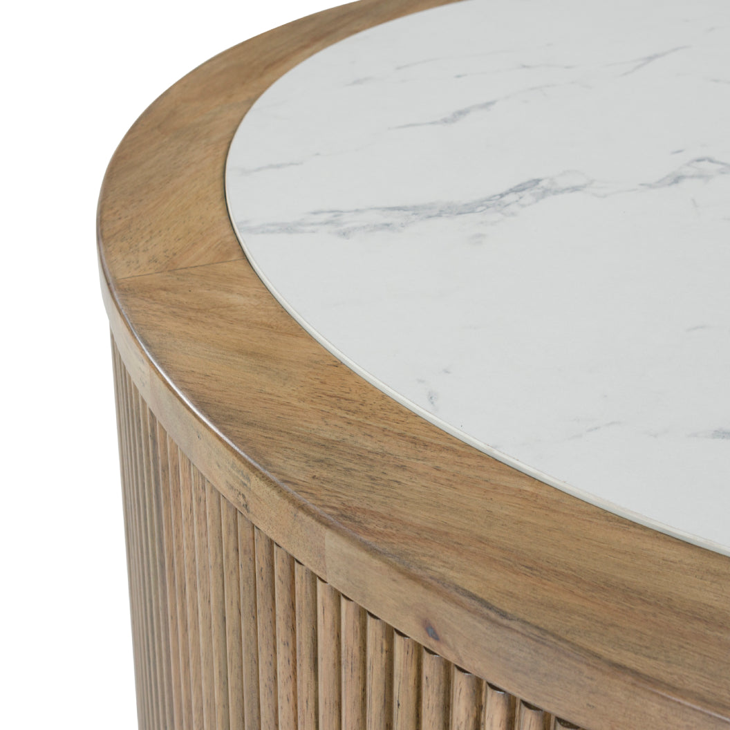 Table basse en mélamine/bois brun clair - Camdill