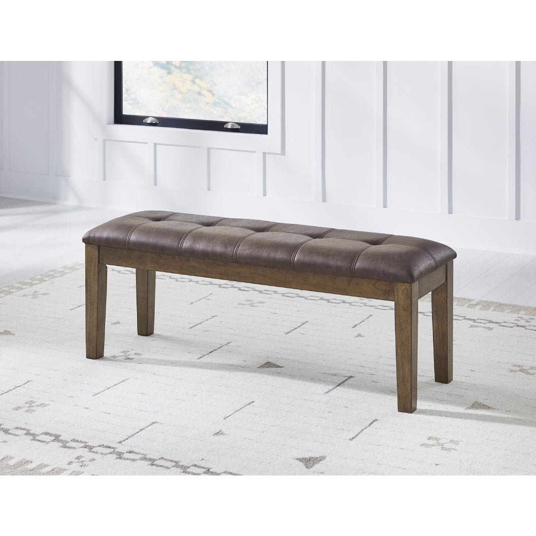 Banc de salle à manger rembourré en aspect cuir brun - Urbinforte