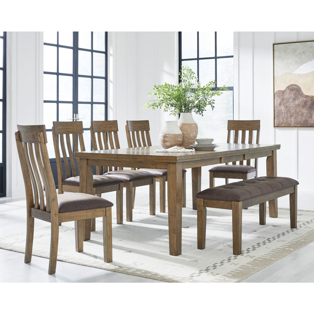 Banc de salle à manger rembourré en aspect cuir brun - Urbinforte