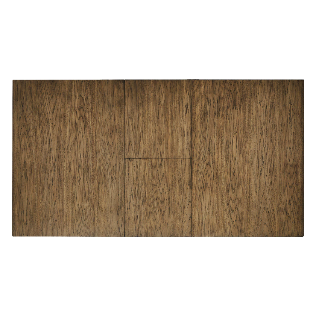 Table de salle à manger extensible en bois/placage de caryer brun clair - Urbinforte