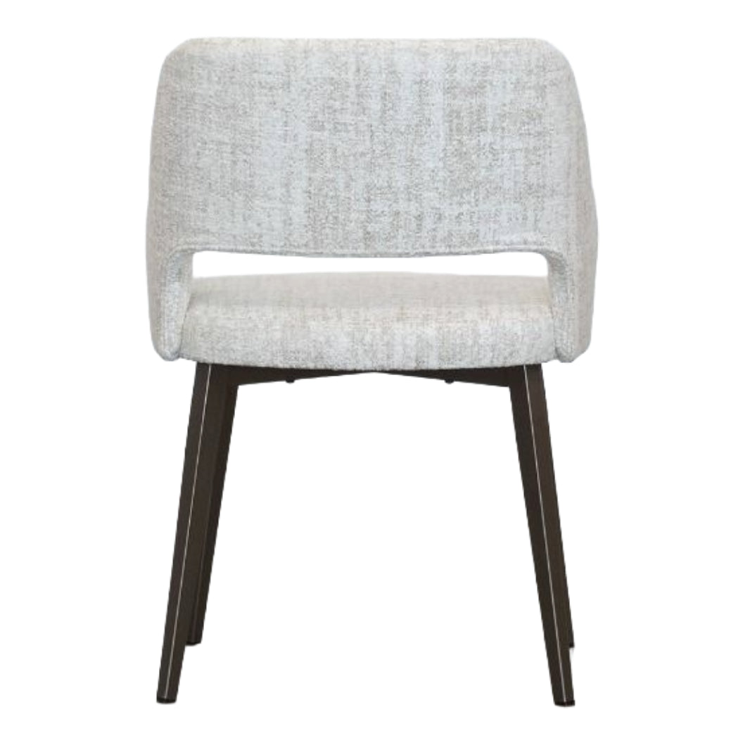 Chaise de salle à manger rembourrée en tissu blanc cassé - Lorna