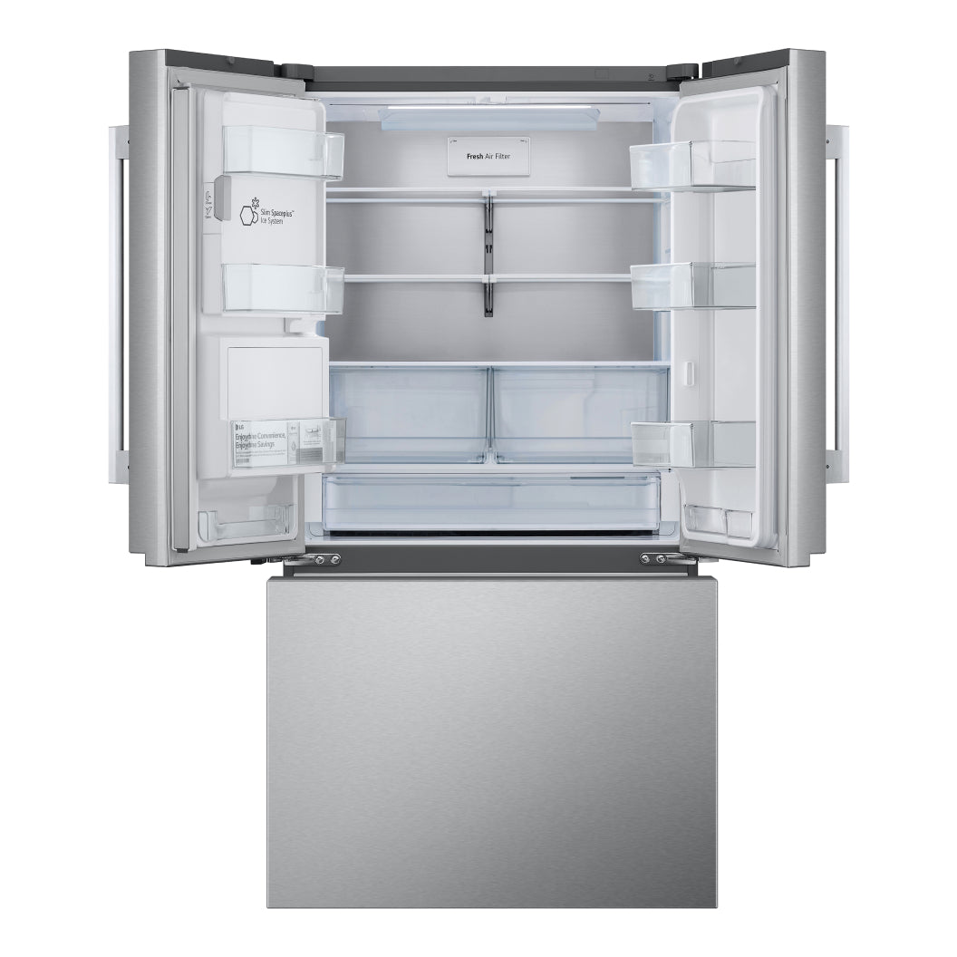 Réfrigérateur porte française à profondeur de comptoir 36 po, 31 pi³ 3 portes Inox avec Wi-Fi et distributeur d'eau/glaçons