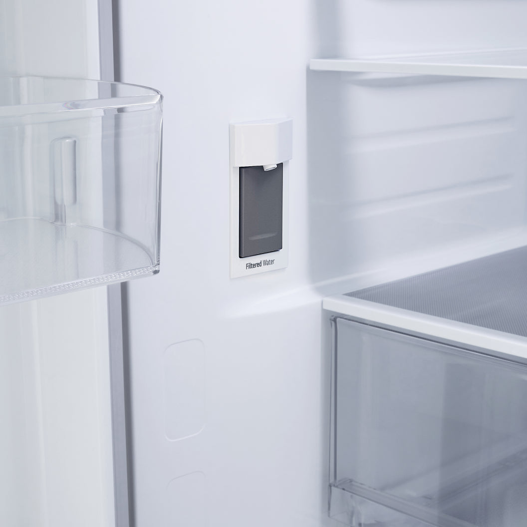 Réfrigérateur porte française à profondeur comptoir 36 po, 32 pi³ 3 portes Inox avec distributeur d'eau interne