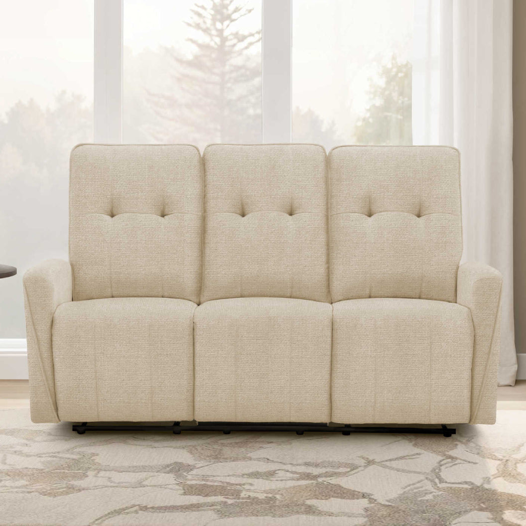 Sofa motorisé en tissu avec ports USB intégrés