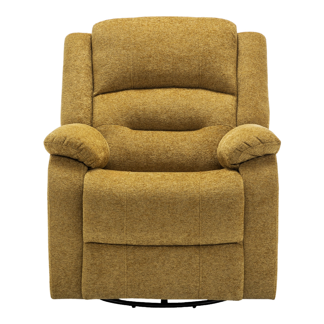 Fauteuil berçant, pivotant et motorisé en tissu avec port USB intégré