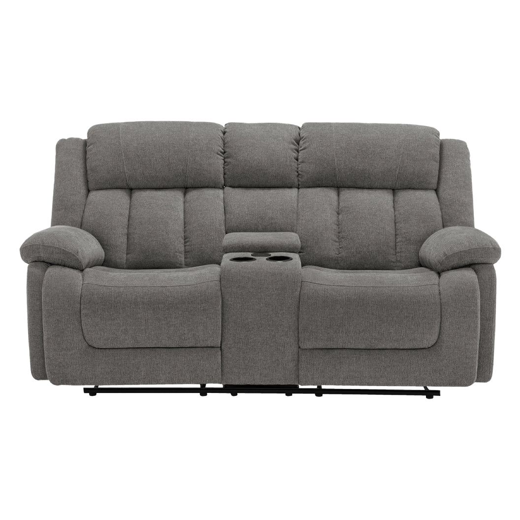 Causeuse motorisée en tissu avec console et ports USB intégrés