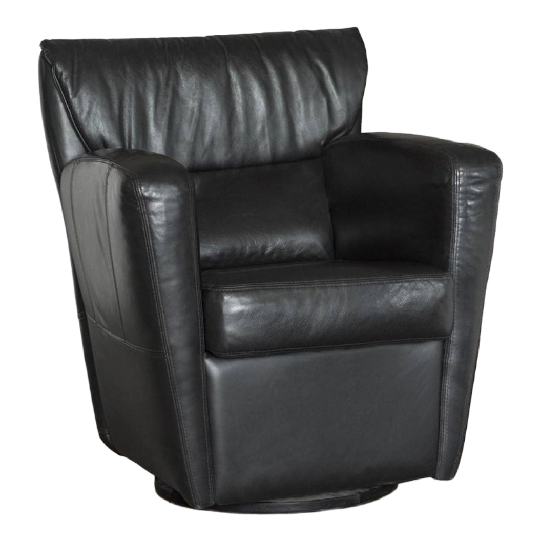 Fauteuil d'appoint berçant et pivotant en cuir - Cup