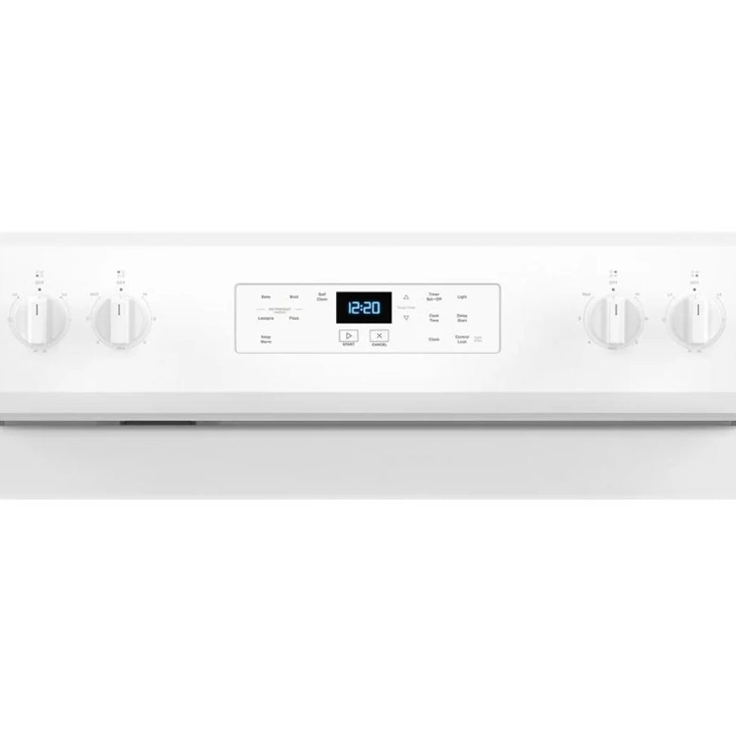 Cuisinière électrique 30 po, 5,3 pi³ Blanc avec Éléments FlexHeat™ et Sans préchauffage