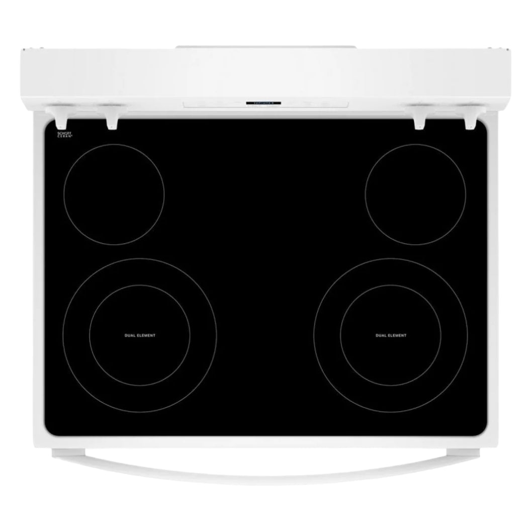 Cuisinière électrique 30 po, 5,3 pi³ Blanc avec Éléments FlexHeat™ et Sans préchauffage