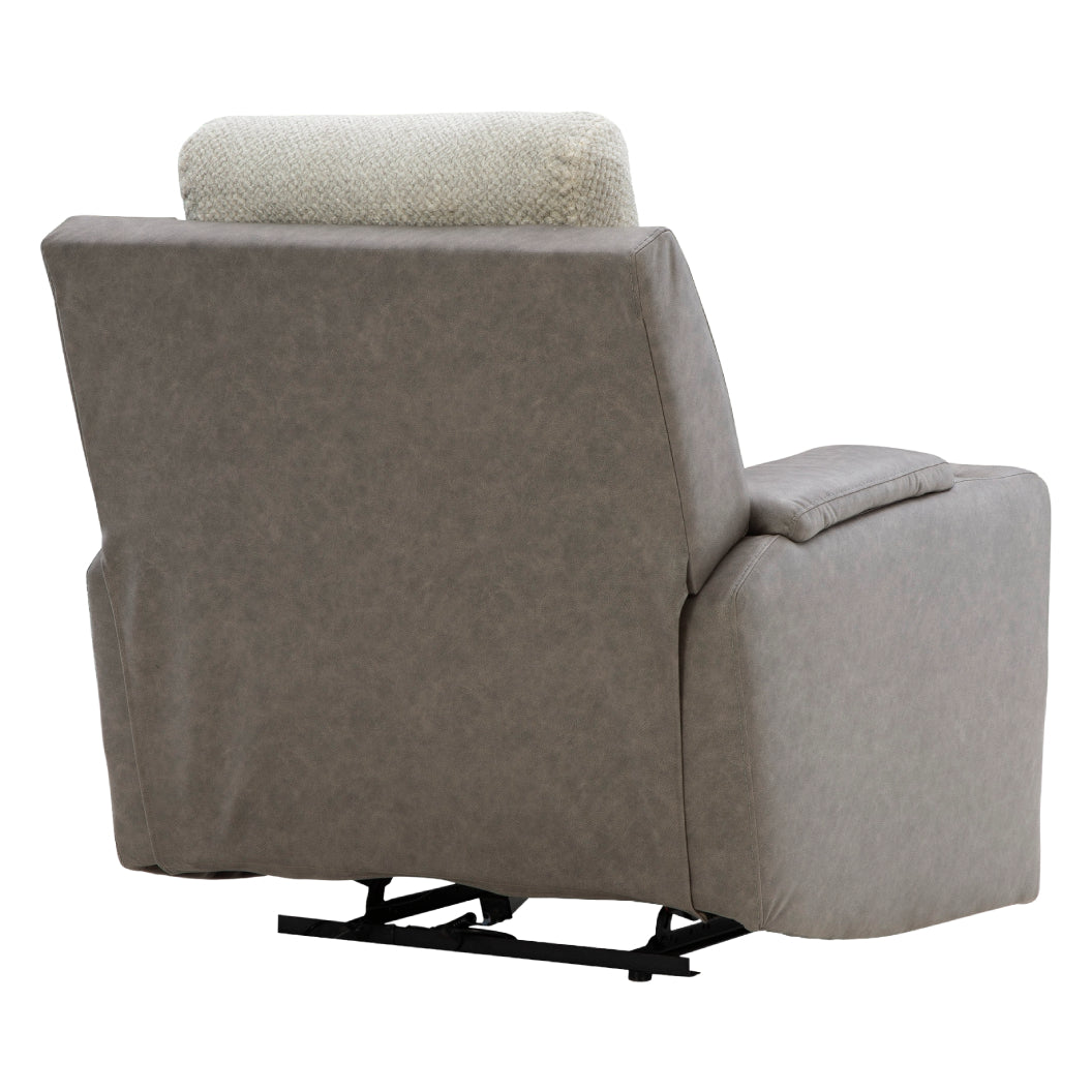 Fauteuil inclinable motorisé en tissu/aspect cuir gris avec lombaire chauffant et massant - Branthorpe