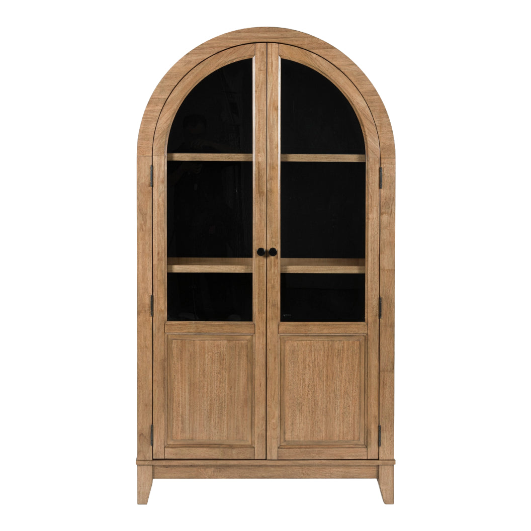 Armoire d'appoint en bois/placage avec 2 portes vitrées - Dagandale