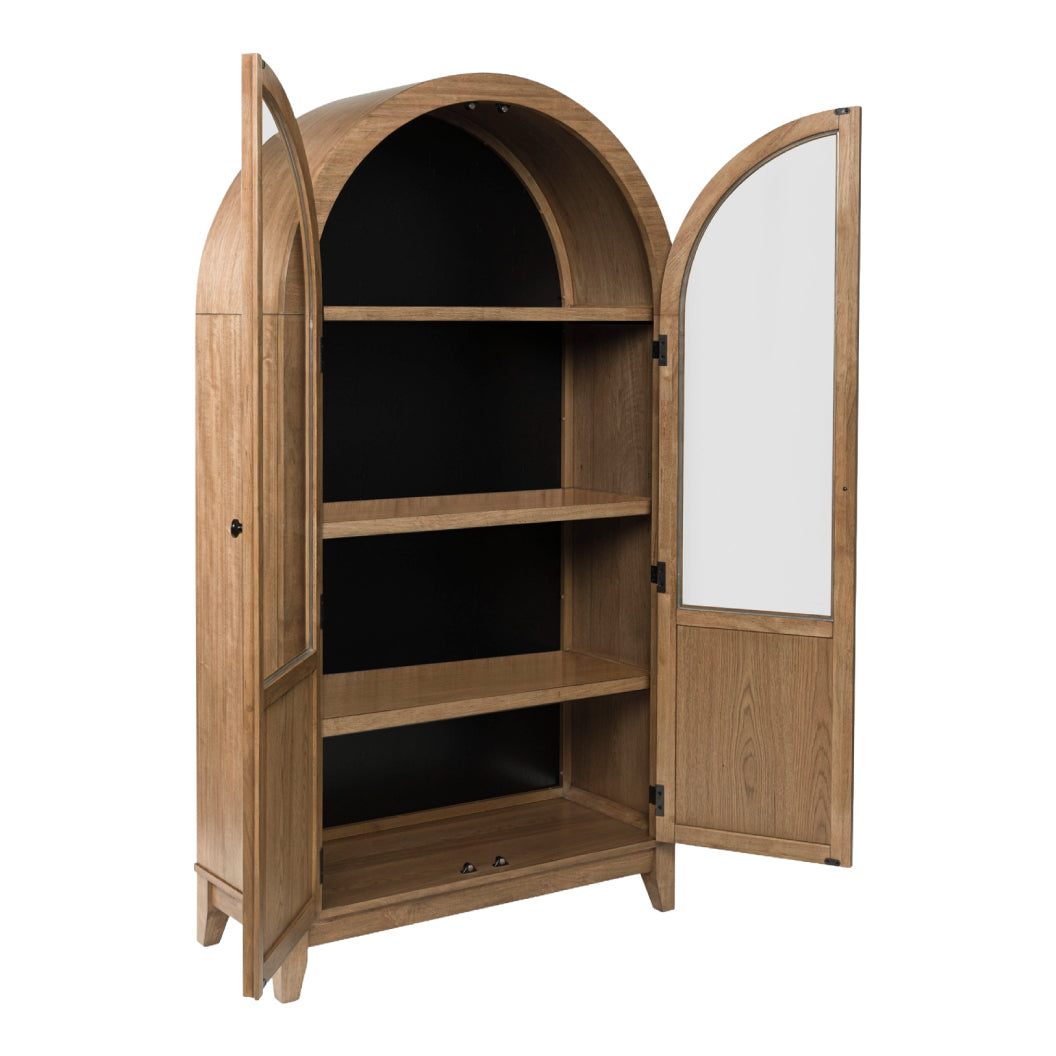 Armoire d'appoint en bois/placage avec 2 portes vitrées - Dagandale