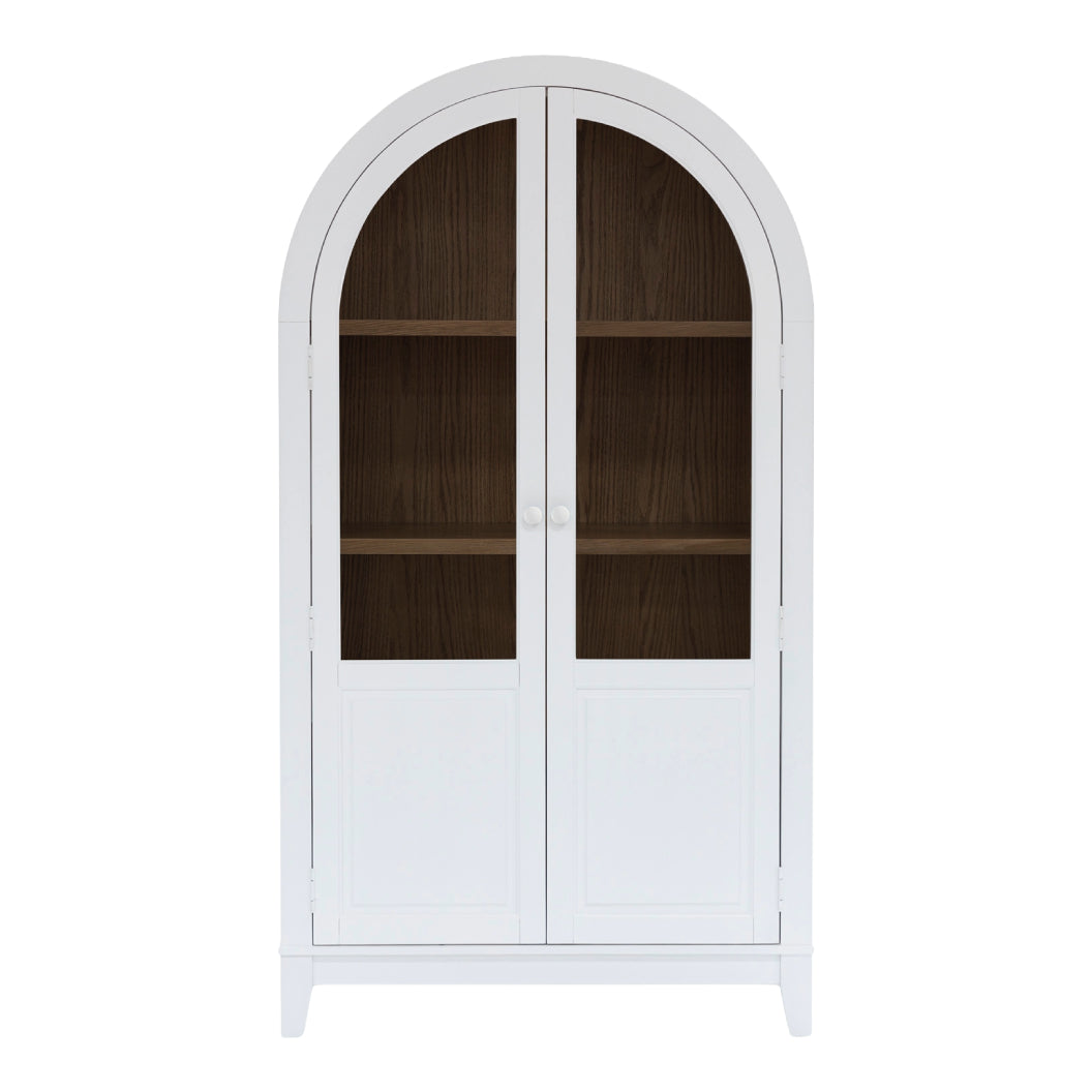 Armoire d'appoint en bois/placage avec 2 portes vitrées - Dagandale