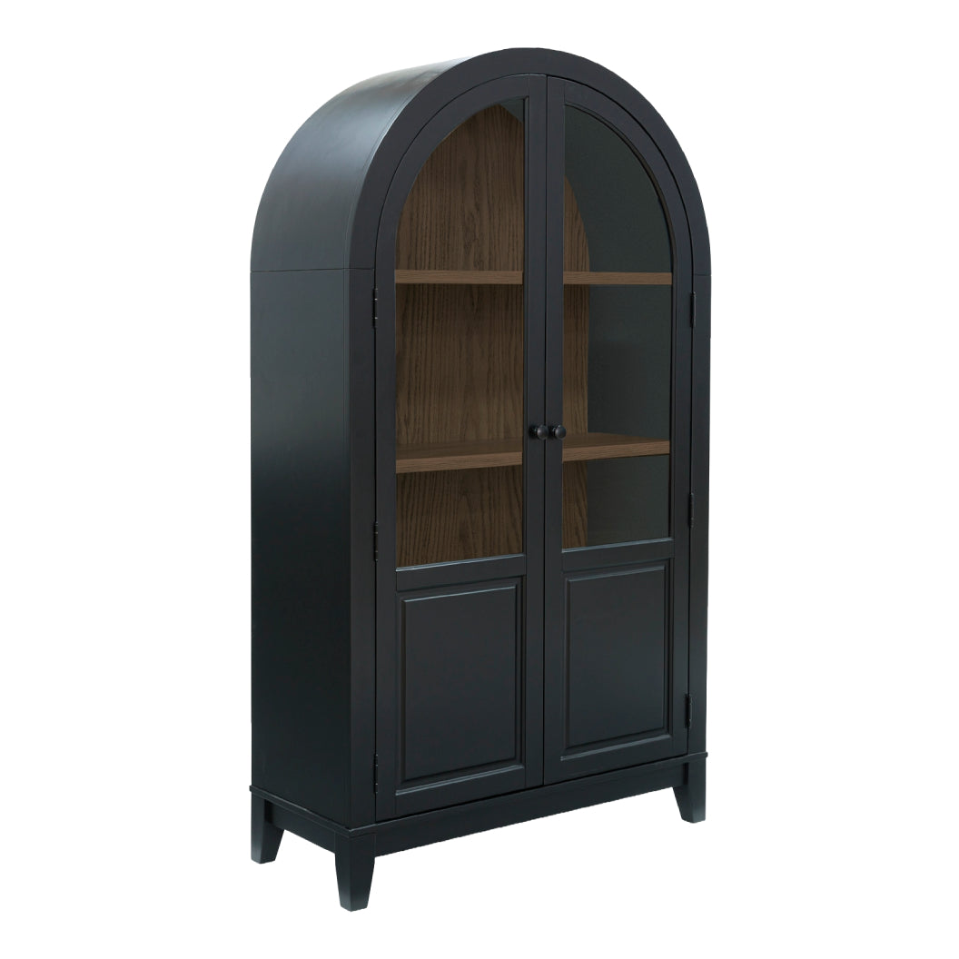 Armoire d'appoint en bois/placage avec 2 portes vitrées - Dagandale