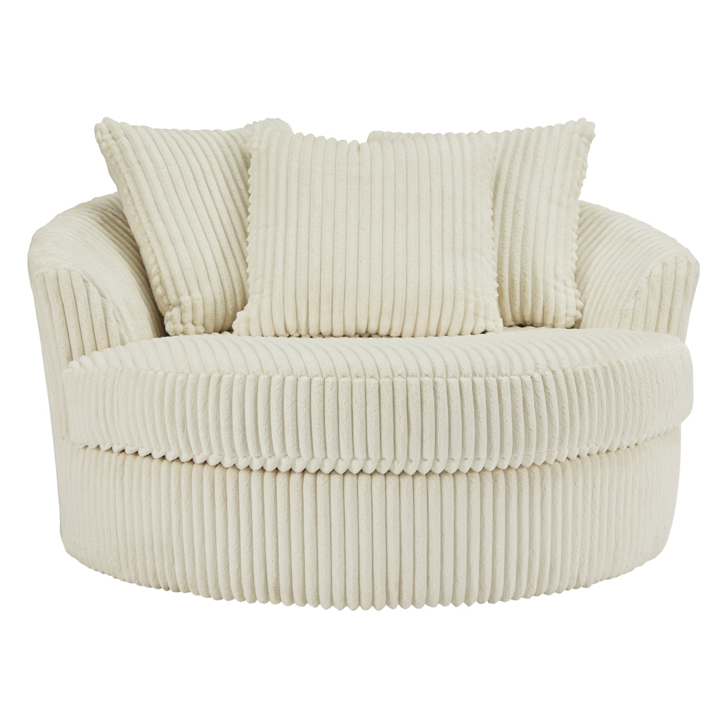 Fauteuil pivotant surdimensionné en tissu avec coussins - Lindyn