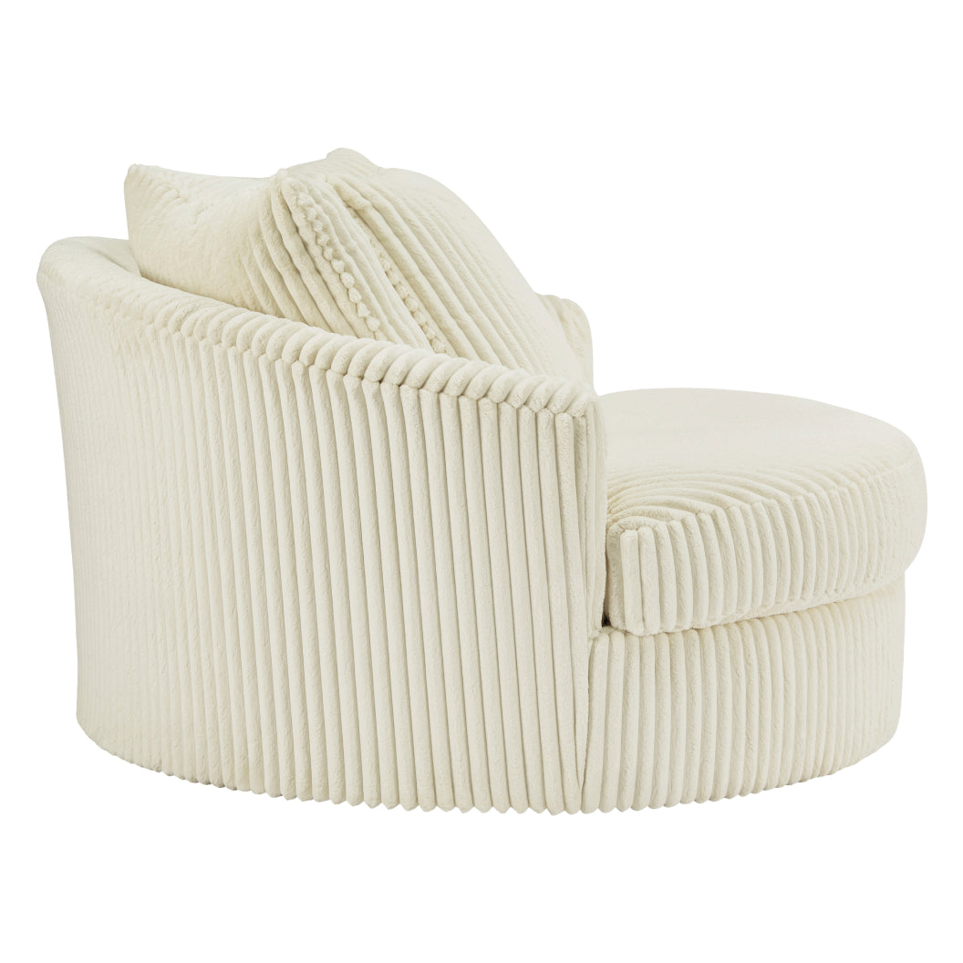 Fauteuil pivotant surdimensionné en tissu avec coussins - Lindyn