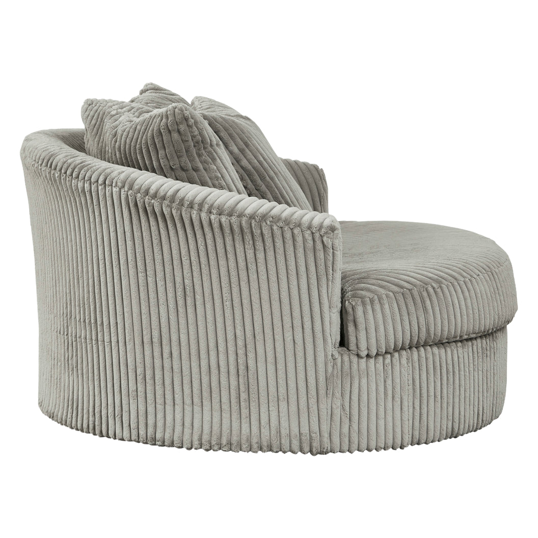 Fauteuil pivotant surdimensionné en tissu avec coussins - Lindyn
