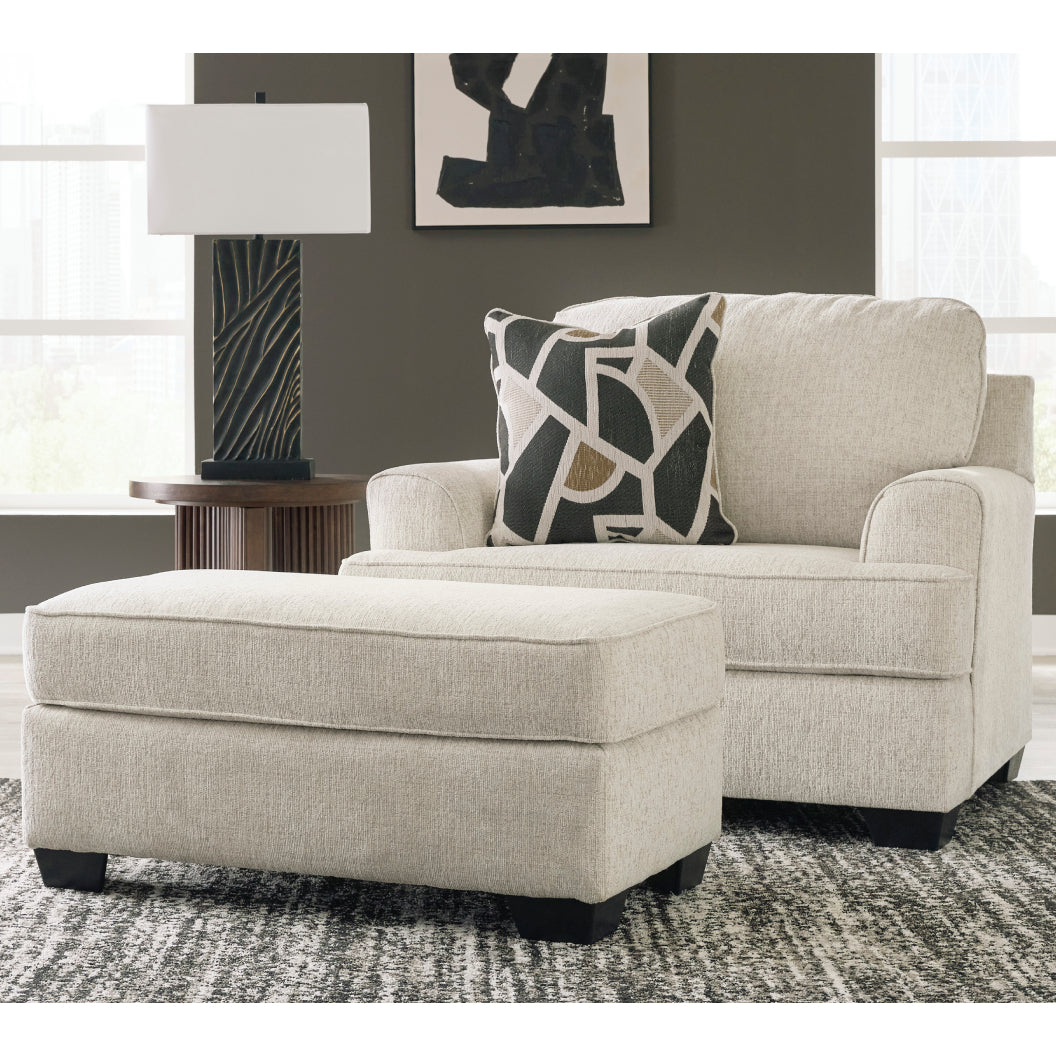 Ottoman en tissu beige pâle - Heartcort