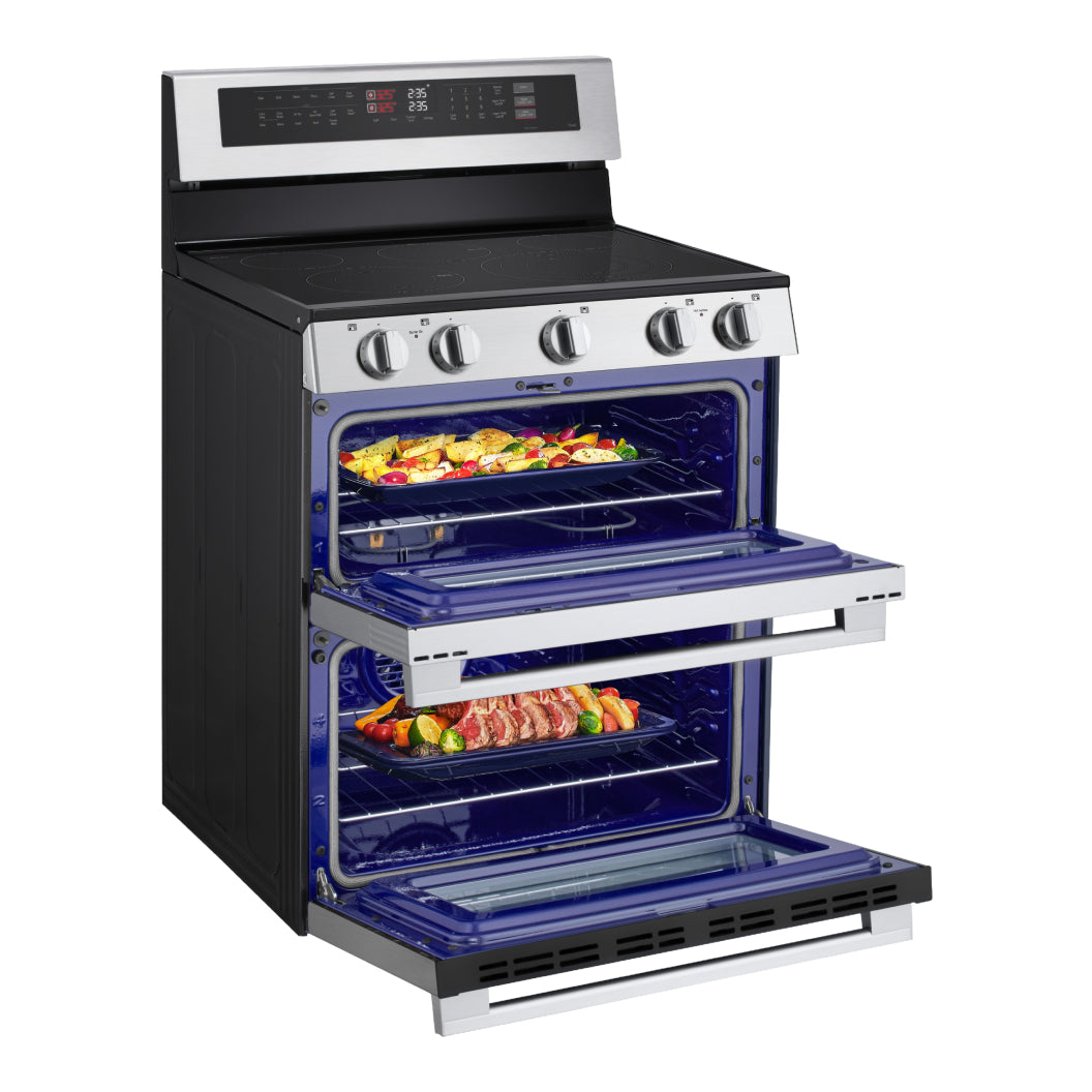 Cuisinière électrique four double 30 po, 7,3 pi³ Inox avec Convection ProBake®, WideView™ et Wi-Fi
